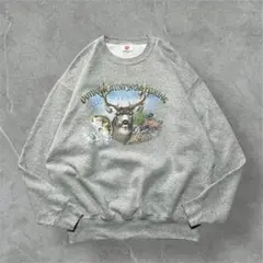 90s00sメキシコ製Mロゴ50/50アニマルスウェットヘザーグレーXXL古着