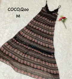 【COCO,Qoo】M ボヘミアン キャミソールワンピーエスニック　リゾート地
