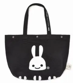 新品未使用cune ベーシック コットン トートバッグ ウサギ 黒のサムネイル
