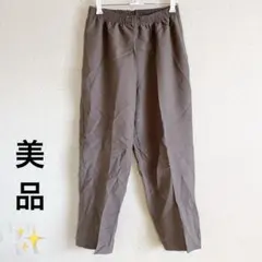 美品❤️ ブラウン ストレートパンツ ゴムウエスト カジュアルパンツ レディース