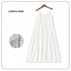 ローリーズファーム キャミワンピース 白 F シアー 花柄 刺繍 レディース