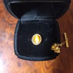 タイガーアイ ネクタイピン ゴールド