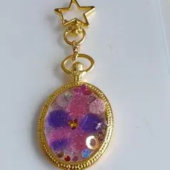 フラワードロップ✿桜、花、星型のキーホルダー、ハンドメイド、レジンアクセサリー