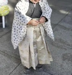 七五三 3歳 男の子 袴セット 羽織付き 汚れあり お参り 前撮りに 格安