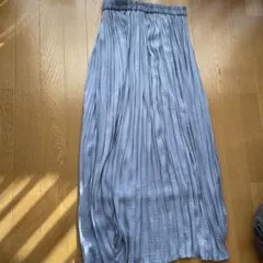 グレー プリーツ ロングスカート Fサイズ
