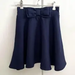 LIZLISA doll フレアスカート　ネイビー　ブルー　リボン