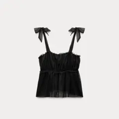 ZARA リボンチュールトップス