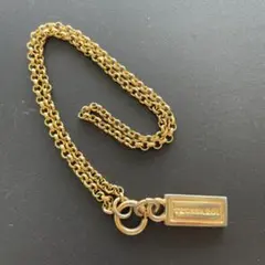 TRUSSARDI ロゴプレート ビンテージネックレス ゴールドカラー