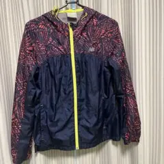 ウィンドブレーカー ネイビー/ピンク フード付き