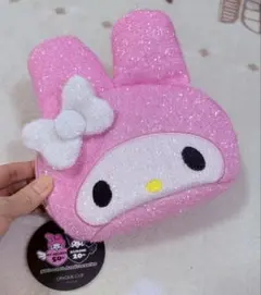 マイメロ　フェイス型のキラキラポーチ　店舗限定色！