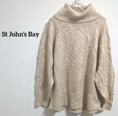 海外古着 1点物 St John's Bay ベージュ タートルネック ニット
