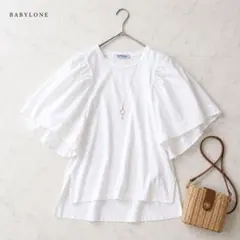 BABYLON サイドギャザー ドッキングプルオーバー フレアスリーブ 異素材のサムネイル