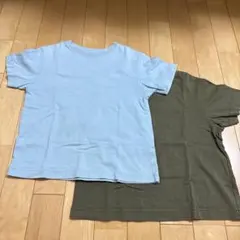 GU 水色とカーキのTシャツ 120cm 2枚セット