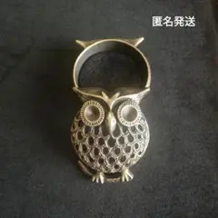 【未使用】小さなフクロウ香炉 小物入れ　アクセサリー入れ　梟　ふくろう　縁起物