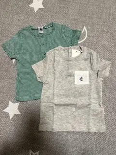 【未使用&中古】プチバトー　半袖Tシャツ2枚セット81cm