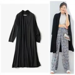 美品 Do CLASSE UVスラブ 着流しロングカーディガン ブラックのサムネイル