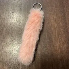 みみ様　ファーチャーム　しっぽキーホルダー　薄ピンク