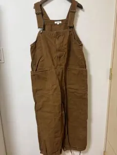 ブラウン コットンサロペット 4ポケット