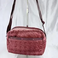 希少 LeSportsac レスポートサック ベロア調 キルティング ショルダー