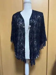 ネイビー レース ストール