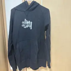 Stussy ブラック フード付きパーカー M