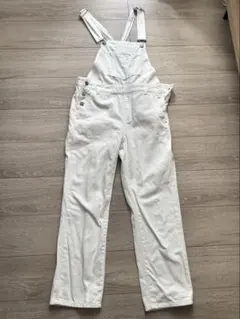 ホワイトデニムオーバーオール サロペット