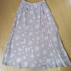 ローラアシュレイ　フラワープリント ベージュ フレアスカート