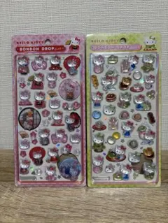 和柄ハローキティ ボンボンドロップシール 2枚セット