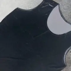 vintage ブラック ベルベット タンクトップ ベロア ノースリーブ モード