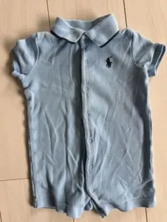 ラルフローレン　ポロシャツスタイルロンパース 水色