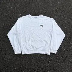 90s Mizuno スウェット ホワイト ロゴ刺繍 Y2K メンズ トレーナー