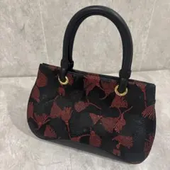 極美品 印傳屋 ハンドバッグ 甲州印伝 ベネッセージ 房柄 鹿革 漆 バイ