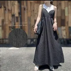Re:EDIT カットジャガードキャミワンピース ブラック Mサイズ