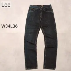 【濃紺】リー　デニムパンツ　レギュラーフィット　ストレート　W34L36