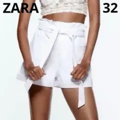ZARA ベルト バギーペーパーバッグ バミューダパンツ
