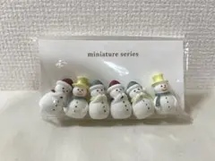 ナチュラルキッチン　クリスマスオブジェ　ミニチュア　雪だるま6個　置物　冬