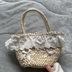 apres jour ARIAZ フリルリボンバスケット かごバッグ