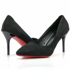 レッドソール ハイヒールパンプス スエードブラック 27.5cm 10cmヒール
