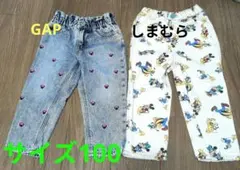 値下げ☆GAP、しまむら ディズニーパンツ 2本セット 100cmのサムネイル