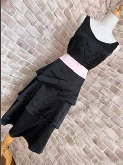 SCOTCLUB スコットクラブ　ドレスワンピース サテン ブラック×ピンク