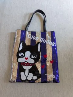 フレンチブルドッグ スパンコール トートバッグ tera