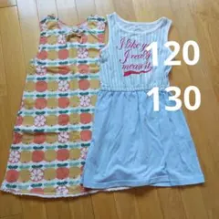 女の子　ワンピース　ノースリーブ　夏　120 130　ニッセン　スカート　水色のサムネイル