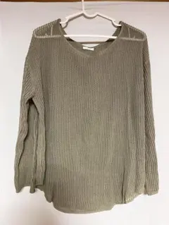 長袖　リブ編み　tシャツ