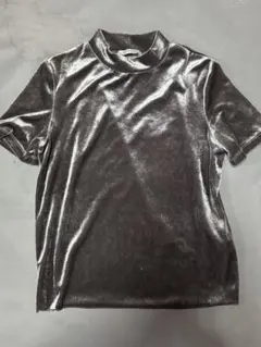 ZARA TRAFALUC ベロア 半袖 Tシャツ グレー Sサイズのサムネイル