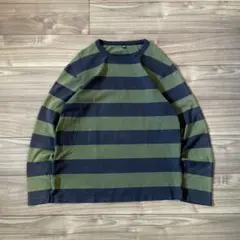 OLD UNIQLO striped l/s shirt L archive短丈