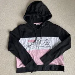FILA パーカー ブラック ホワイト ピンク L