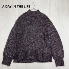 A DAY IN THE LIFE メランジラメ アゼ ハイネックニットのサムネイル