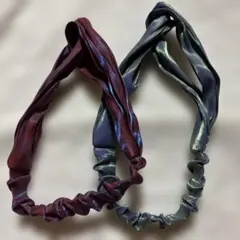 光沢ツイストヘアバンドセット2個