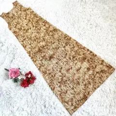 【美品】 プリーツプリーズ マキシ丈 ワンピース ブラウン 3 セットアップ可能