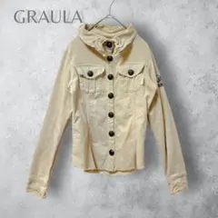 【GARULA ガルラ】　刺繍　コーデュロイシャツ　ダメージ加工　アイボリーのサムネイル